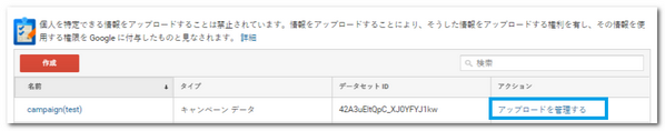 アナリティクス管理画面