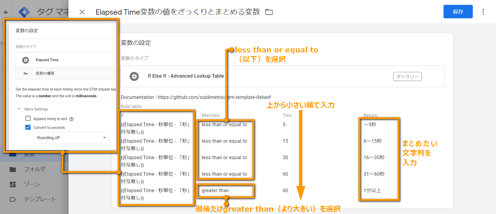 If Else If - Advanced Lookup Tableテンプレートを使ってElapsed Timeテンプレートを使いやすくする設定例